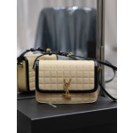 SAINT LAURENT apricot suede plaid with patent leather model: 634305