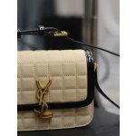 SAINT LAURENT apricot suede plaid with patent leather model: 634306