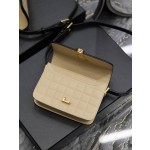 SAINT LAURENT apricot suede plaid with patent leather model: 634306