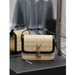 SAINT LAURENT apricot suede plaid with patent leather model: 634306