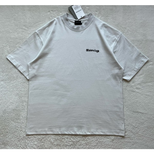 Balenciaga Blur BB Small Letter Printed Round Neck Short Sleeve