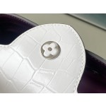 𝐋𝐎𝐔𝐈𝐒𝐕𝐔𝐈𝐓𝐓𝐎𝐍 N93163/M48865 Purple Colored Crocodile Pattern Silver Buckle Capuchines BB Handbag