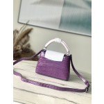 𝐋𝐎𝐔𝐈𝐒𝐕𝐔𝐈𝐓𝐓𝐎𝐍 N94227/M48865 Purple color matching crocodile pattern silver buckle