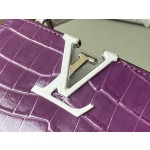 𝐋𝐎𝐔𝐈𝐒𝐕𝐔𝐈𝐓𝐓𝐎𝐍 N94227/M48865 Purple color matching crocodile pattern silver buckle