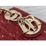 Dior three patent leather cherry red