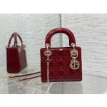 Dior three patent leather cherry red