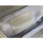 Dior three-grid patent leather rock ash 6603