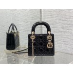 Dior three grid patent leather black 6603