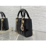 Dior three grid patent leather black 6603
