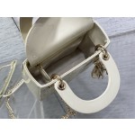 Dior three grid patent leather white 6603