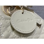 Dior three grid patent leather white 6603