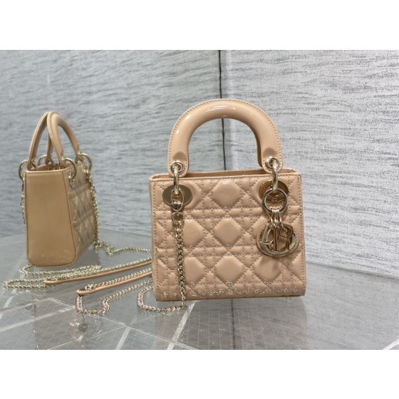 Dior three grid patent leather pink6603