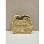 Prada straw woven shoulder bag 🎉 1BG186
