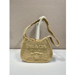 Prada straw woven shoulder bag 🎉 1BG186