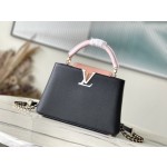 𝐋𝐎𝐔𝐈𝐒𝐕𝐔𝐈𝐓𝐓𝐎𝐍 M21887 black pink color matching small size This CAPUCINES BB handbag
