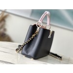 𝐋𝐎𝐔𝐈𝐒𝐕𝐔𝐈𝐓𝐓𝐎𝐍 M21887 black pink color matching small size This CAPUCINES BB handbag