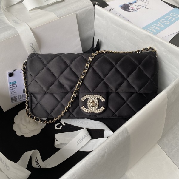 CHANEL cloth: 23A popular pearl method stick bag AS3791
