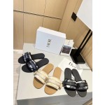 Dior webbing and woolen fitting slippers