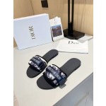 Dior webbing and woolen fitting slippers