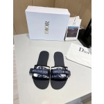 Dior webbing and woolen fitting slippers