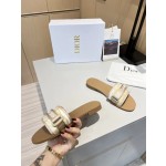 Dior webbing and woolen fitting slippers