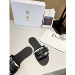Dior webbing and woolen fitting slippers
