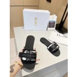 Dior webbing and woolen fitting slippers