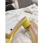 Dior silk style vintage embroidered leather sole slippers