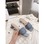 Dior silk style vintage embroidered leather sole slippers