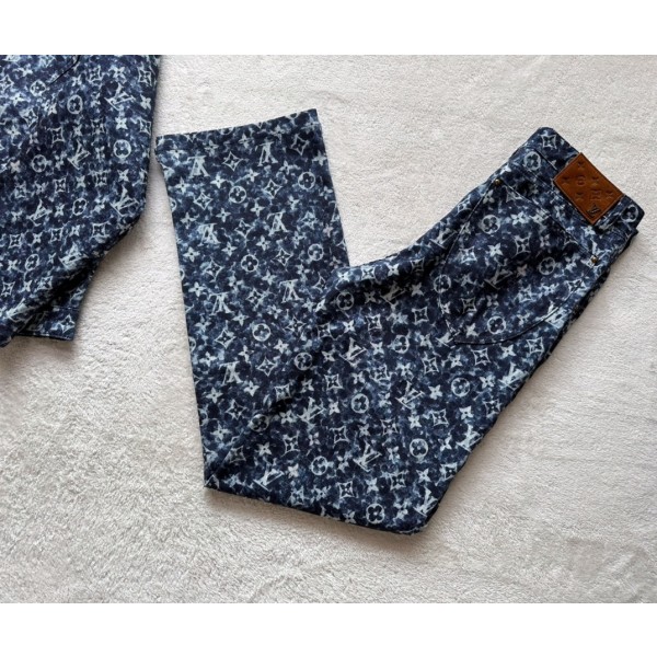 Louis Vuitton... blue camouflage floral denim pants