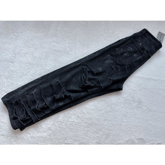 Balenciaga Mud Dyed Damaged Jeans