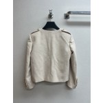 Celine - Early Autumn New Palace Style Round Neck Double breasted Coat