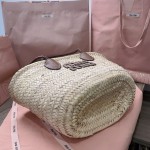 MIU MIU Pukui Bag Grass Woven Vegetable Basket 5BG206