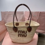 MIU MIU Pukui Bag Grass Woven Vegetable Basket 5BG206