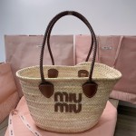 MIU MIU Pukui Bag Grass Woven Vegetable Basket 5BG206