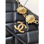 CHANEL 23a Black Gold Diamond Lion Phone Bag Model Number: 3426