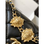 CHANEL 23a Black Gold Diamond Lion Phone Bag Model Number: 3426