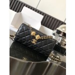 CHANEL 23a Black Gold Diamond Lion Phone Bag Model Number: 3426