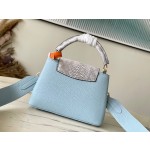 𝐋𝐎𝐔𝐈𝐒𝐕𝐔𝐈𝐓𝐓𝐎𝐍 M21166 Blue Snake Skin Fritillaria Mini This Capuchines BB handbag