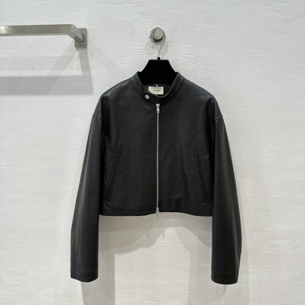 The M temperament short casual jacket leather jacket