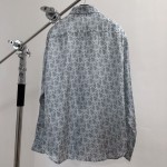 Dior Old Flower Full Screen Jacquard Long Sleeve Satin Shirt