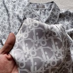 Dior Old Flower Full Screen Jacquard Long Sleeve Satin Shirt