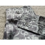 Dior Old Flower Full Screen Jacquard Long Sleeve Satin Shirt