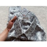 Dior Old Flower Full Screen Jacquard Long Sleeve Satin Shirt