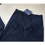 Prada stretch cotton contrasting open seam sports hooded casual suit pants