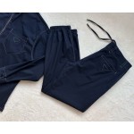 Prada stretch cotton contrasting open seam sports hooded casual suit pants
