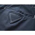 Prada stretch cotton contrasting open seam sports hooded casual suit pants