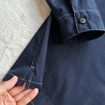 Prada Stretch Cotton Contrast Clear Stitch Sports Hooded Casual Set Top