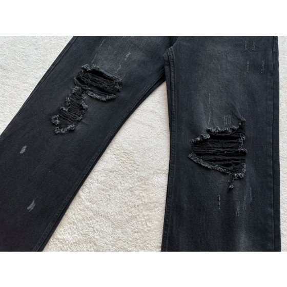 Balenciaga Mud Dyed Damaged Jeans