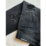 Balenciaga Mud Dyed Damaged Jeans